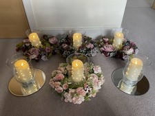 6 centrepiece wedding decor set with 4 floral wreaths