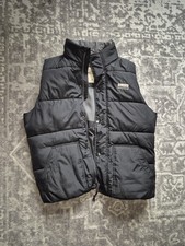Hollister Men's Gilet Size XL In Black 44 Inch Chest Zip and Snap Closure