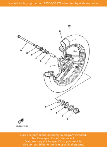 Yamaha bearing 93306 - bearing,, 93306-301y4