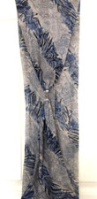 MOIRA C  SCARFLACE GREY AND BLUE ABSTRACT PATTERN EXCELLENT UNMARKED CONDITION