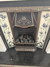 Art Nouveau Gas insert  Fireplace + Surrounds. Needs Removing And Made Safe?