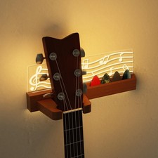 Light up Guitar Stand Wall Mount Wood Guitar Hanger Shelf