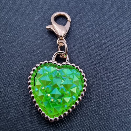 Heart clip dangle charm - on,