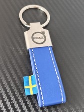 Volvo Blue Leather Keyring