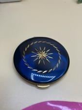 Vintage Compact Kigu, Blue & Gold Tone, Powder, Collectable War Era