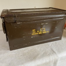 Large Vintage Metal Ammunition Box For Smoke Bombs ? Size 54 x 25 x  22cm