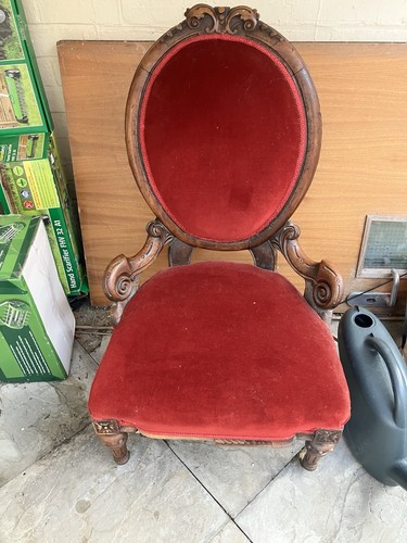 Victorian nursing chair red - nursing,
