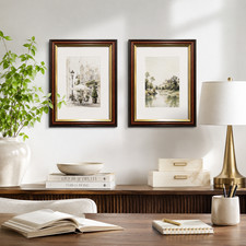 Ornate walnut gold line photo - line,