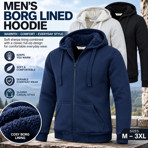 Mens padded borg fleece sherpa - mens,