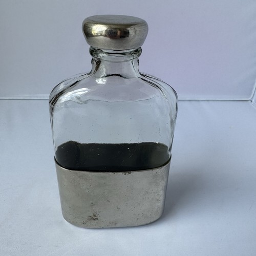 Vintage hip flask silver - flask,