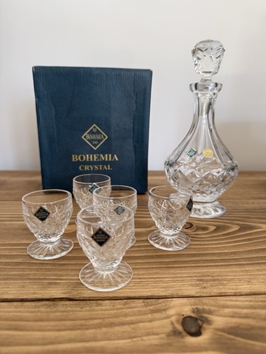 Bohemia crystal decanter - and, 5