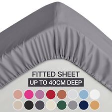 Extra Deep 40cm Fitted Sheet Full Bed Sheets Single Double Super King UK Size