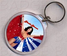 WONDER WOMAN round keyring - DOUBLE SIDED! 