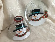 Yankee candle “Snowman” Matching Shade and Plate From USA 