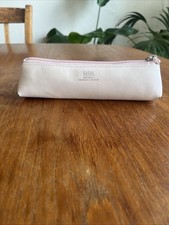 100% Leather Pale Pink Pencil Case Made In England Very Good Condition