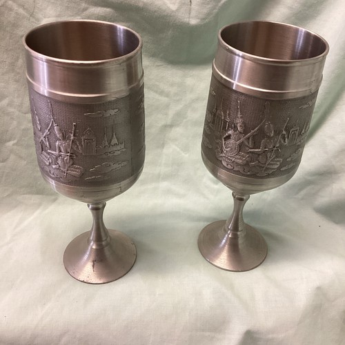 Thailand bangkok pewter pair - pewter,
