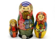 TRADITIONAL DAD & BABY Matryoshka RYABOVA BIG Russian Nesting dolls 3 signed ART