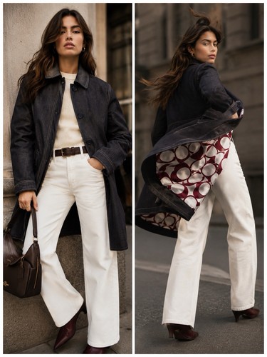 Coach indigo blue trench size - coach,