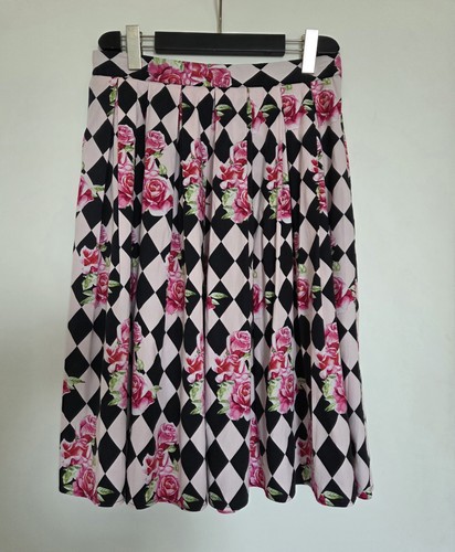 Hell bunny pleated midi cotton - hell,