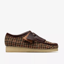 Clarks Wallabee Men's Brown Check Harris Tweed Shoes Crepe Sole Limited Edition