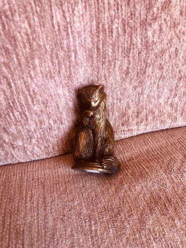 Franklin mint bronze cat - franklin,
