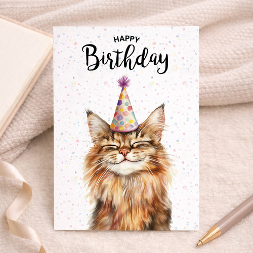 Maine coon birthday card for - maine,