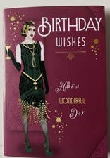 ART DECO BIRTHDAY CARD FLAPPER