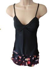 Black Mini Dress Clubbing Outfit Frilly Ruffle Size 10 to 12 Sexy Casual RaRa