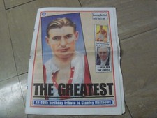 Stanley Matthews 80th Birthday Tribute Paper