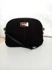 River Island cross body suede black bag