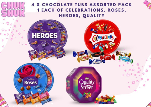 Chocolate tubs assorted - 4,