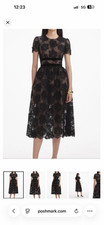 self portrait black lace midi