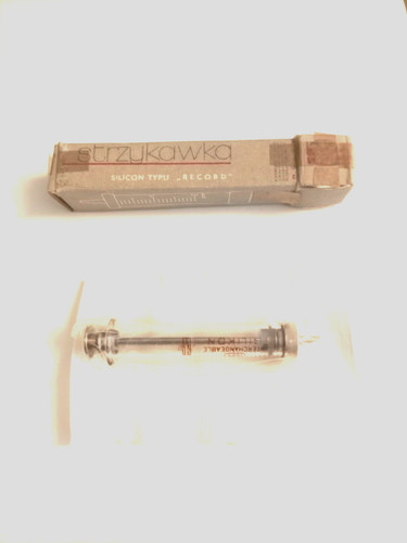 Vintage glass syringe a - glass, {a