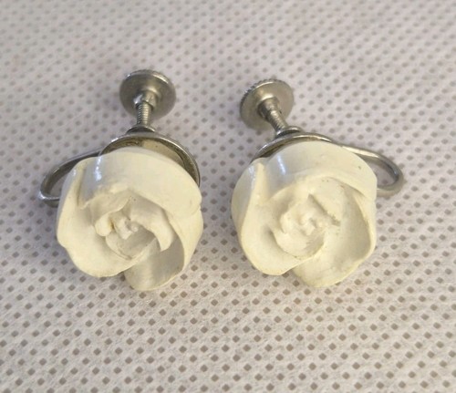 Vintage white flower screw - vintage,