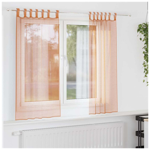 Voile curtains 2pcs terracotta - voile,