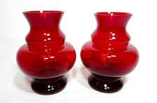 Finnish Glass Vases by Ryd Glasbruk 1970s Scandinavian Retro