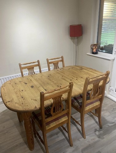 Pine chairs lyre shape back - 4,