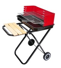 Outsunny Foldable Charcoal Trolley Barbecue BBQ Grill Cooker Smoker W/ Wheels