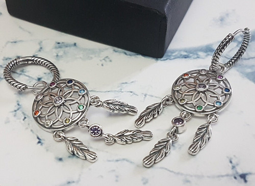 Dream catcher pendant hoop - dream,