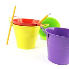 Wide 12x10x8cm Bucket with Ear Handles.  Mini Planter Sweet Tree Pails Florist