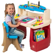 Step2 Art Activity Desk Deluxe - Large work surface with compartments + Chair