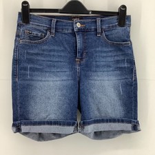 Curve Appeal Womens Shorts Size 8 Blue Denim Turn Up Hem Stretch Distressed