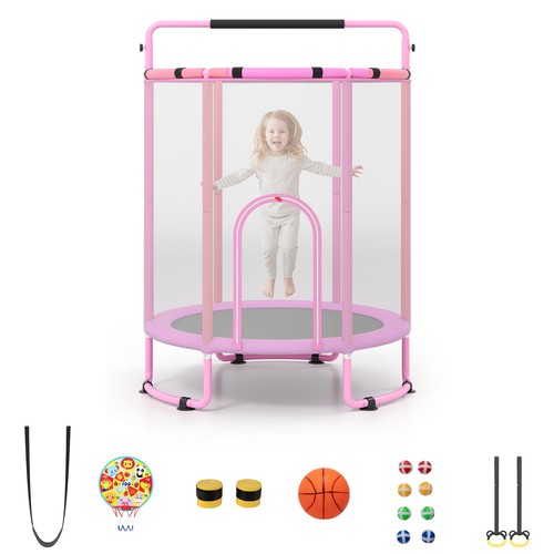 Kids jumping trampoline - trampoline, with