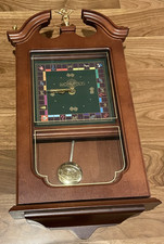 Franklin Mint Monopoly Game 60th Anniversary Millionaire's Wooden Wall Clock