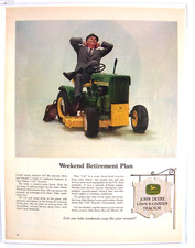 John Deere riding mowers weekend retirement center Print ad