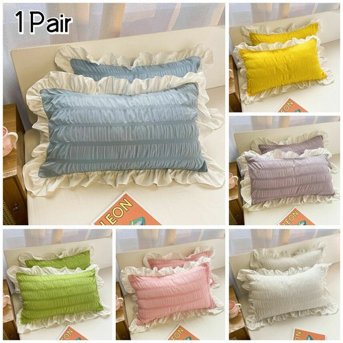 Pair pillowcase ruffle - pillowcase,