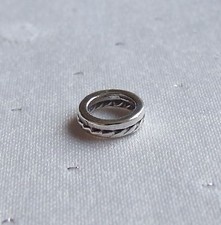 ROPE EDGE SLIM SPACER CHARM BEAD 925 STERLING SILVER