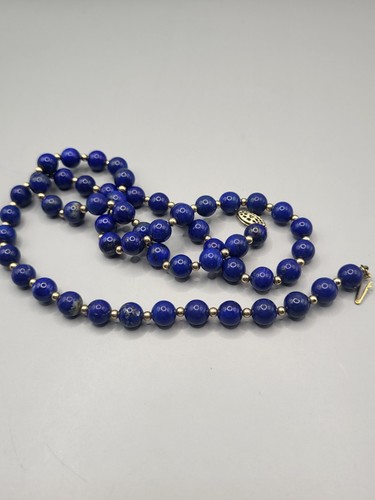 Lapis lazuli beaded necklace - lapis,