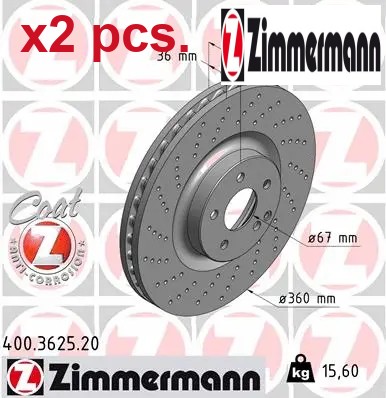 Pcs front brake disc set - x2,