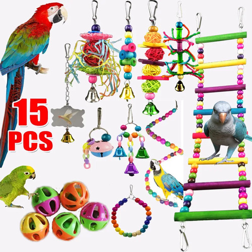 Parrot toy set metal - set,